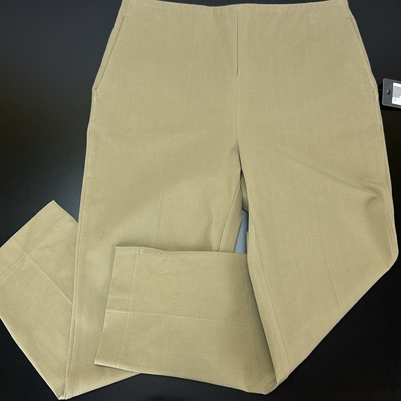 Lysse Olive Amber Crop Pants Pull On Pockets Stretch Twill Smoothing Waist Large - Picture 16 of 16